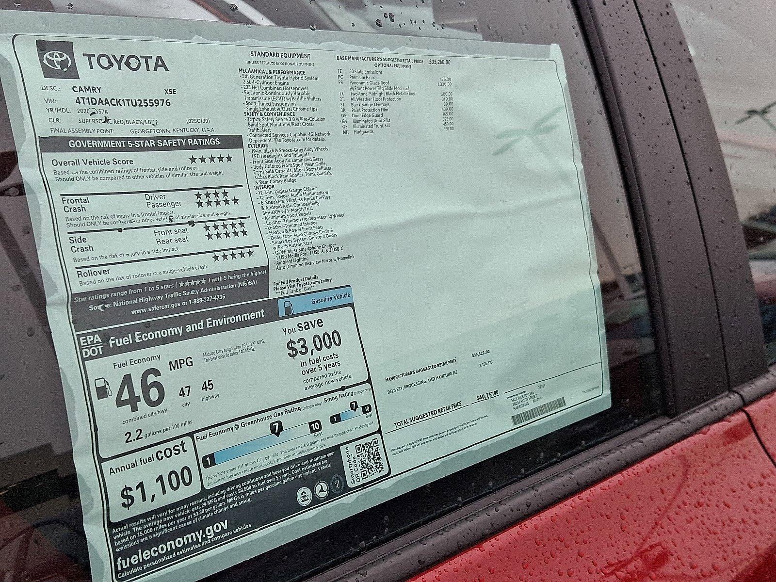 2026 Toyota Camry XSE (Natl)