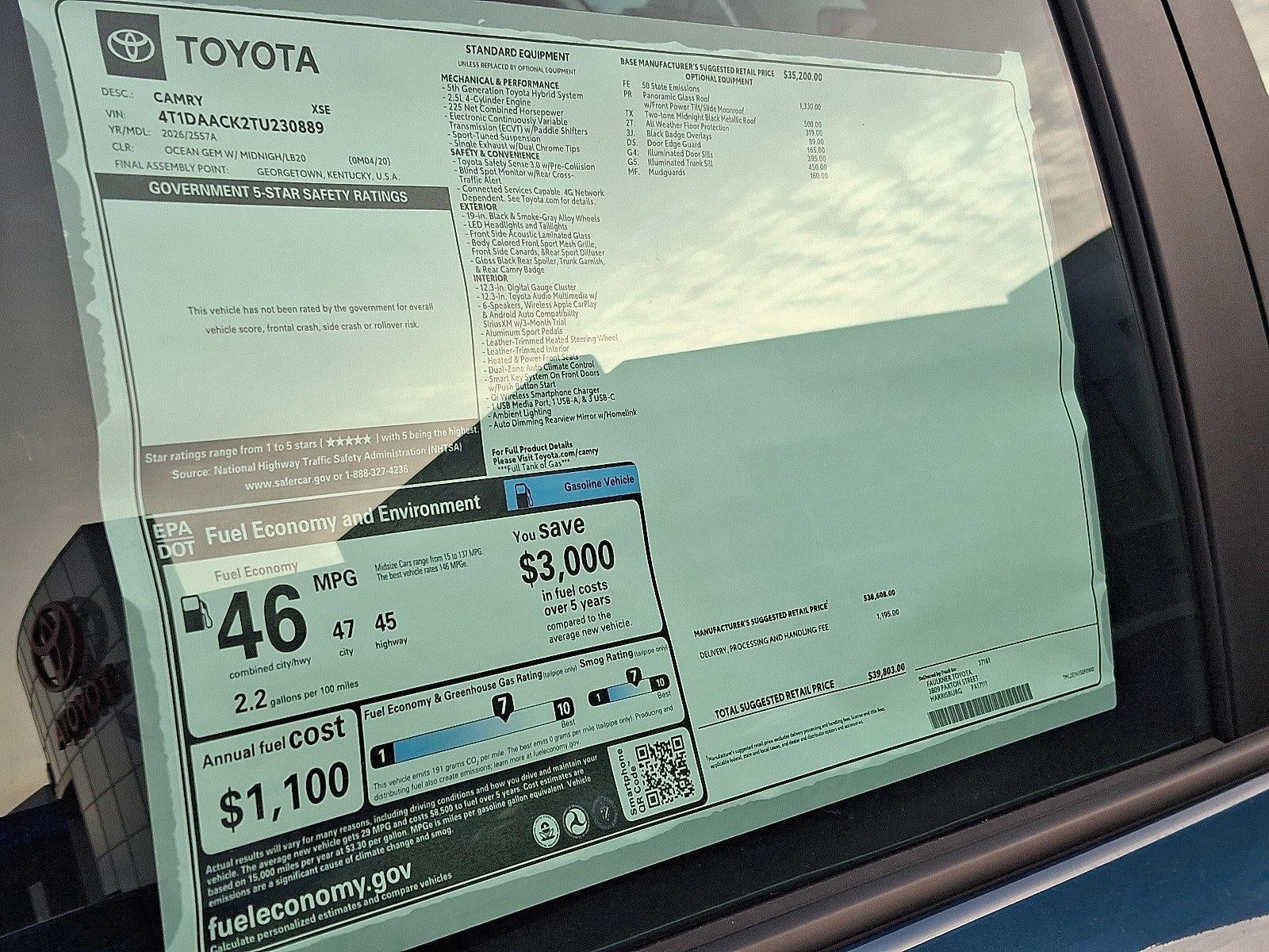 2026 Toyota Camry XSE (Natl)