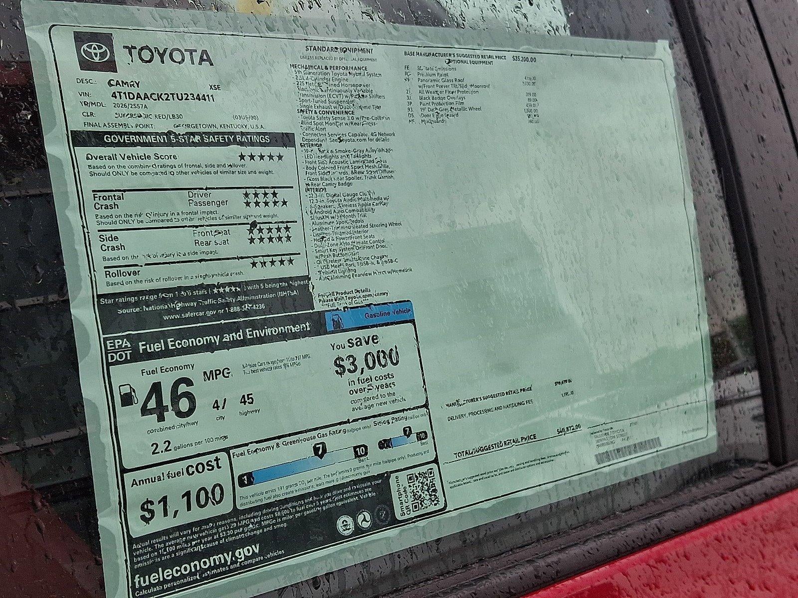 2026 Toyota Camry XSE (Natl)