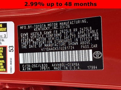 2026 Toyota Camry XSE (Natl)