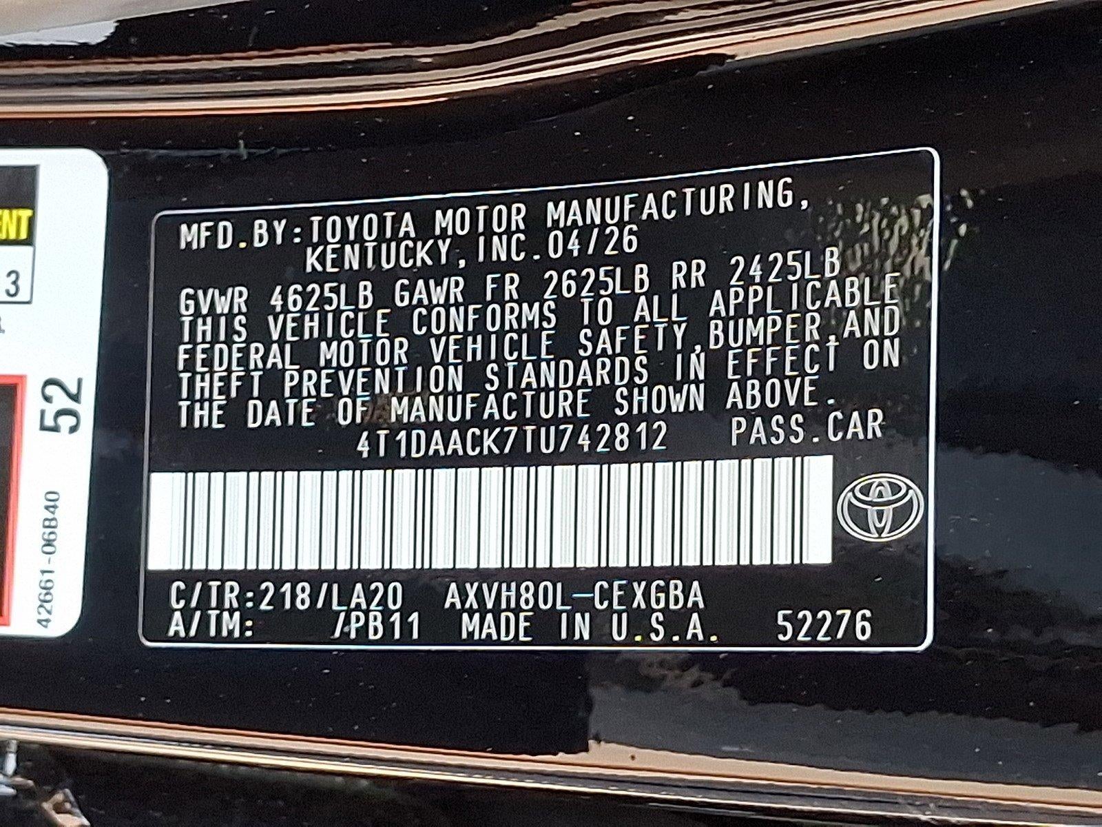 2026 Toyota Camry XLE (SE)