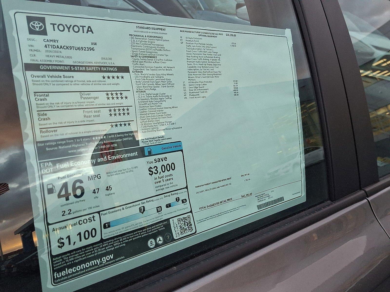 2026 Toyota Camry XSE (Natl)