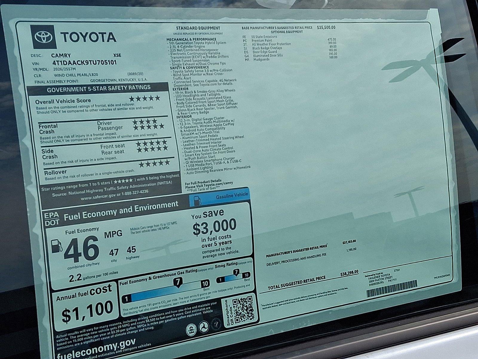 2026 Toyota Camry XSE (Natl)