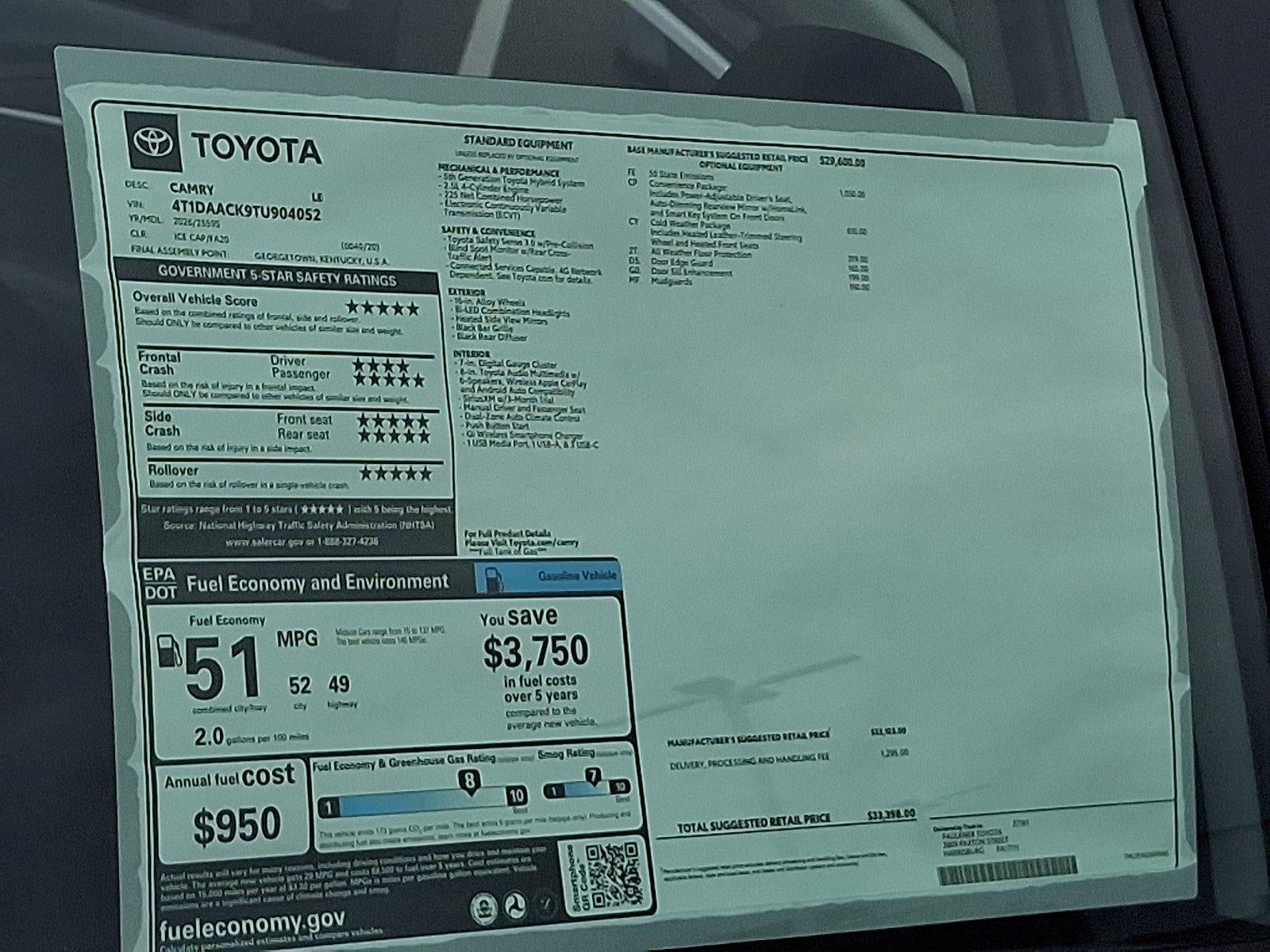 2026 Toyota Camry LE (SE)