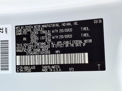 2026 Toyota Grand Highlander Hybrid MAX Platinum AWD (Natl)