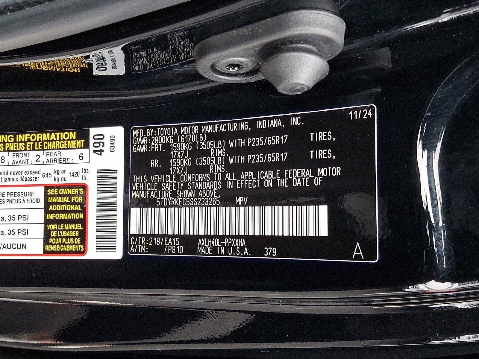 2025 Toyota Sienna XLE FWD 7-Passenger (Natl)