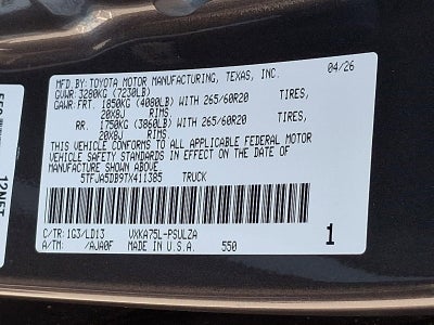 2026 Toyota Tundra 4WD 4WD Limited CrewMax 5.5' Bed (Natl)