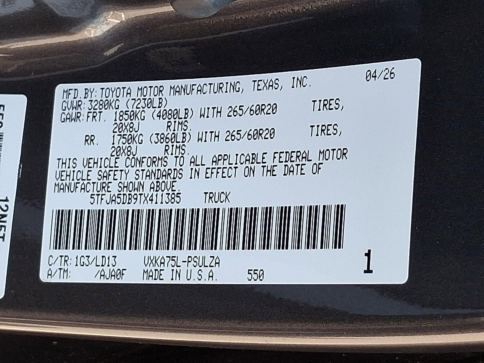 2026 Toyota Tundra 4WD 4WD Limited CrewMax 5.5' Bed (Natl)