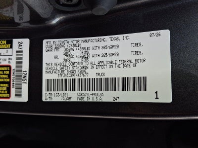 2026 Toyota Tundra 4WD 4WD Limited CrewMax 5.5' Bed (Natl)
