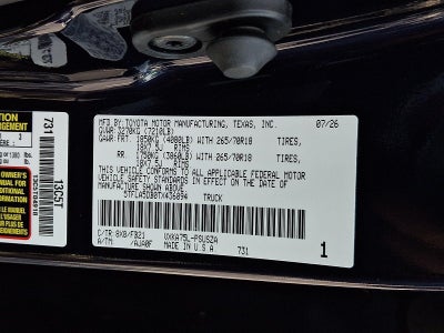 2026 Toyota Tundra 4WD 4WD SR5 CrewMax 5.5' Bed (SE)