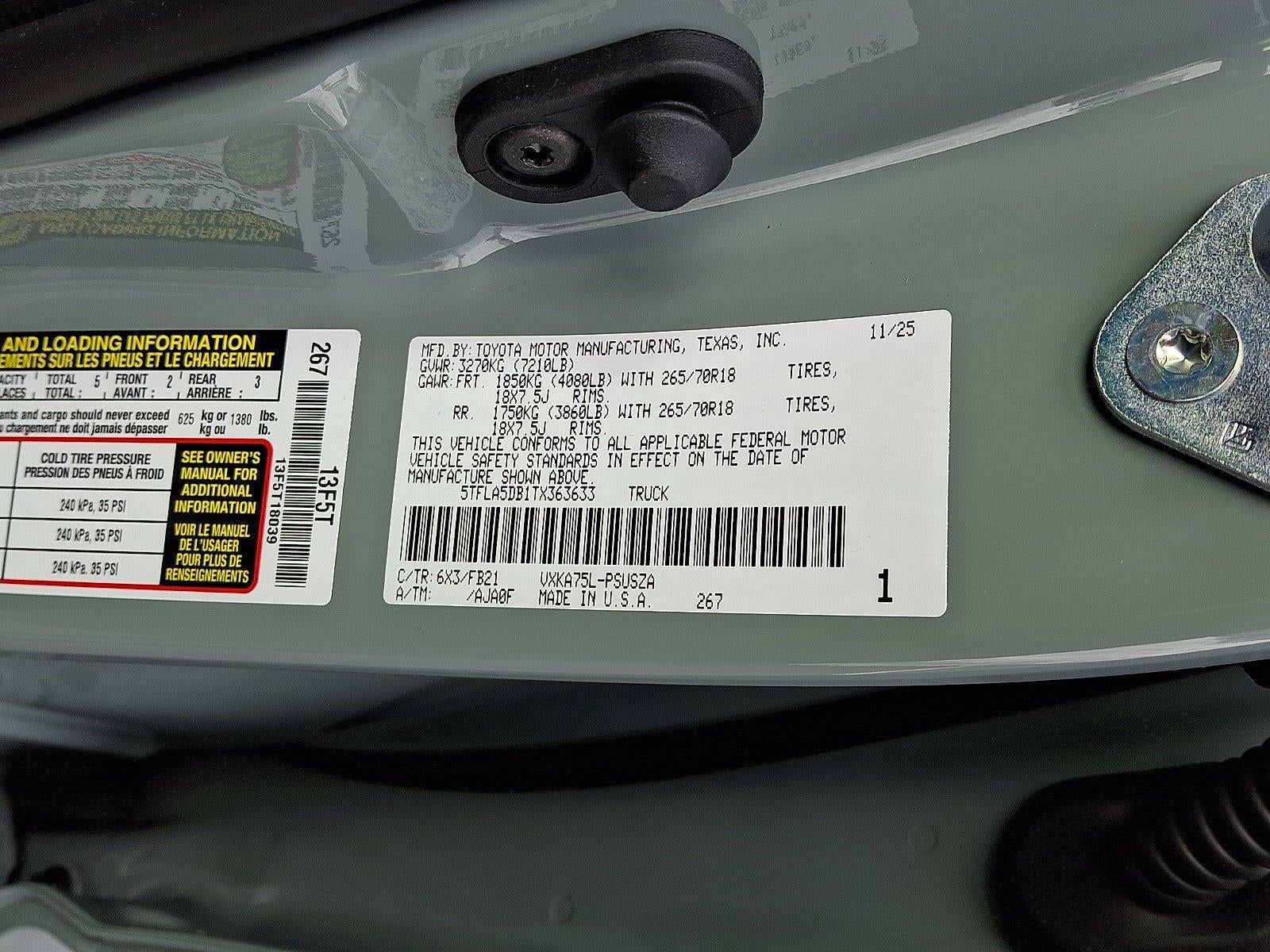 2026 Toyota Tundra 4WD 4WD SR5 CrewMax 5.5' Bed (SE)