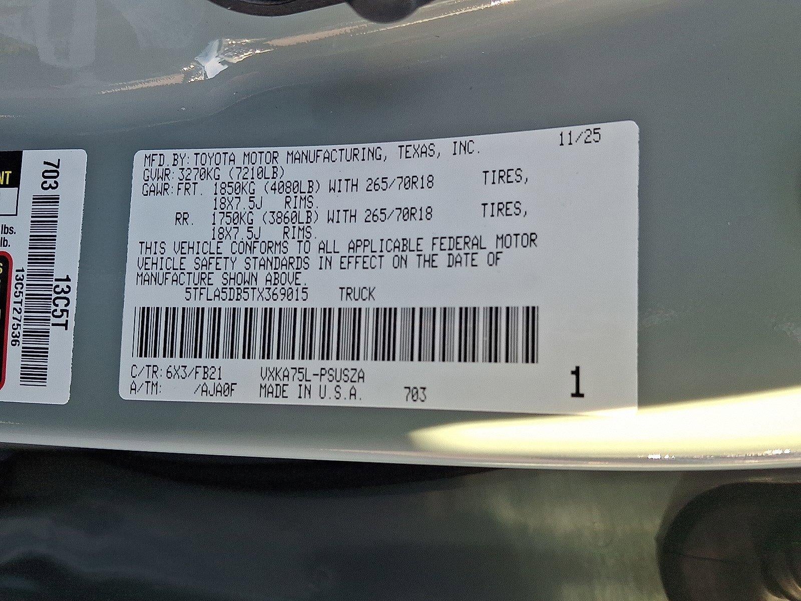 2026 Toyota Tundra 4WD 4WD SR5 CrewMax 5.5' Bed (SE)