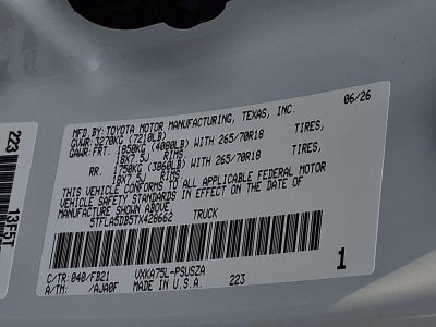 2026 Toyota Tundra 4WD 4WD SR5 CrewMax 5.5' Bed (SE)