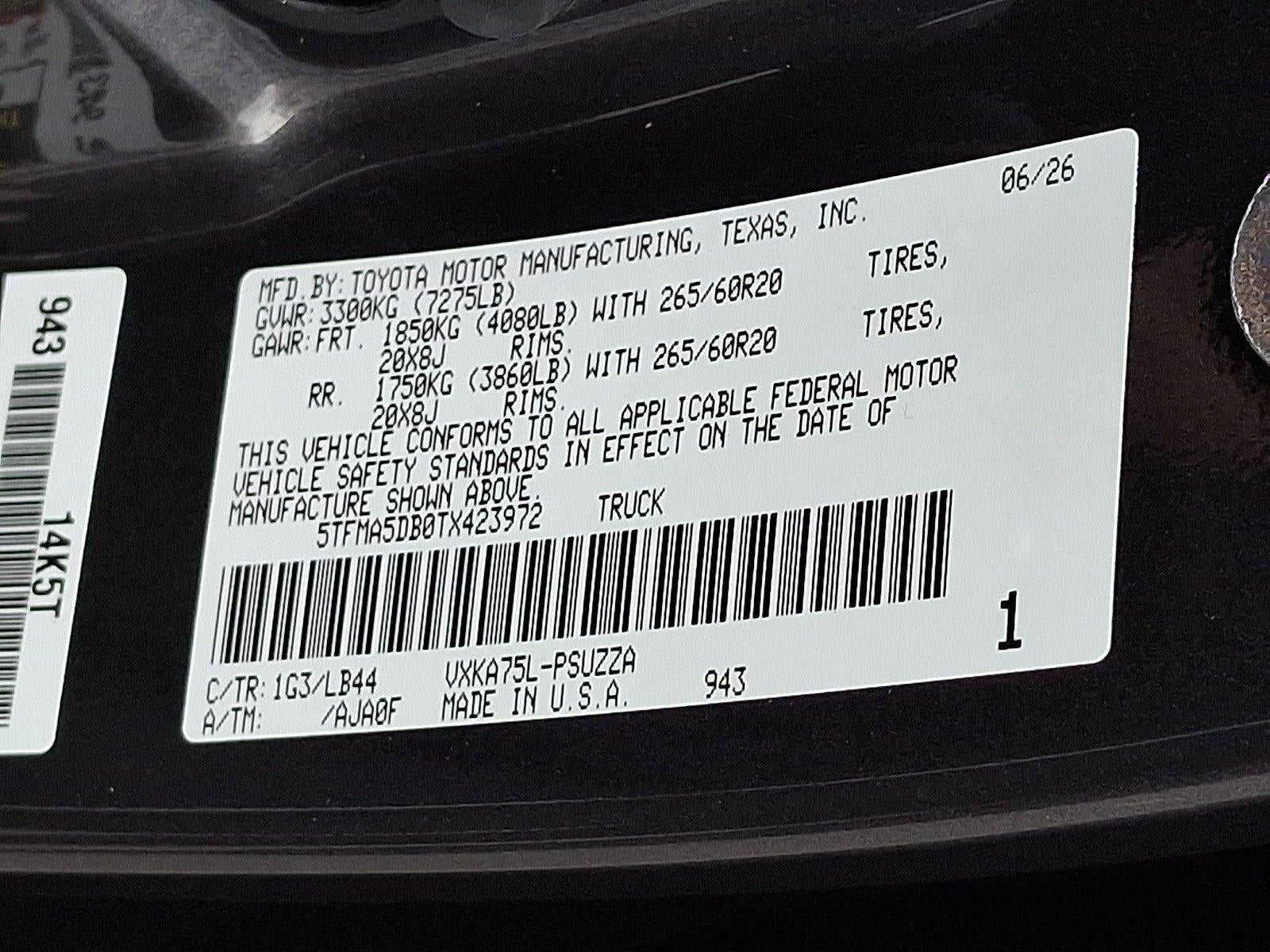 2026 Toyota Tundra 4WD 4WD 1794 Edition CrewMax 5.5' Bed (Natl)
