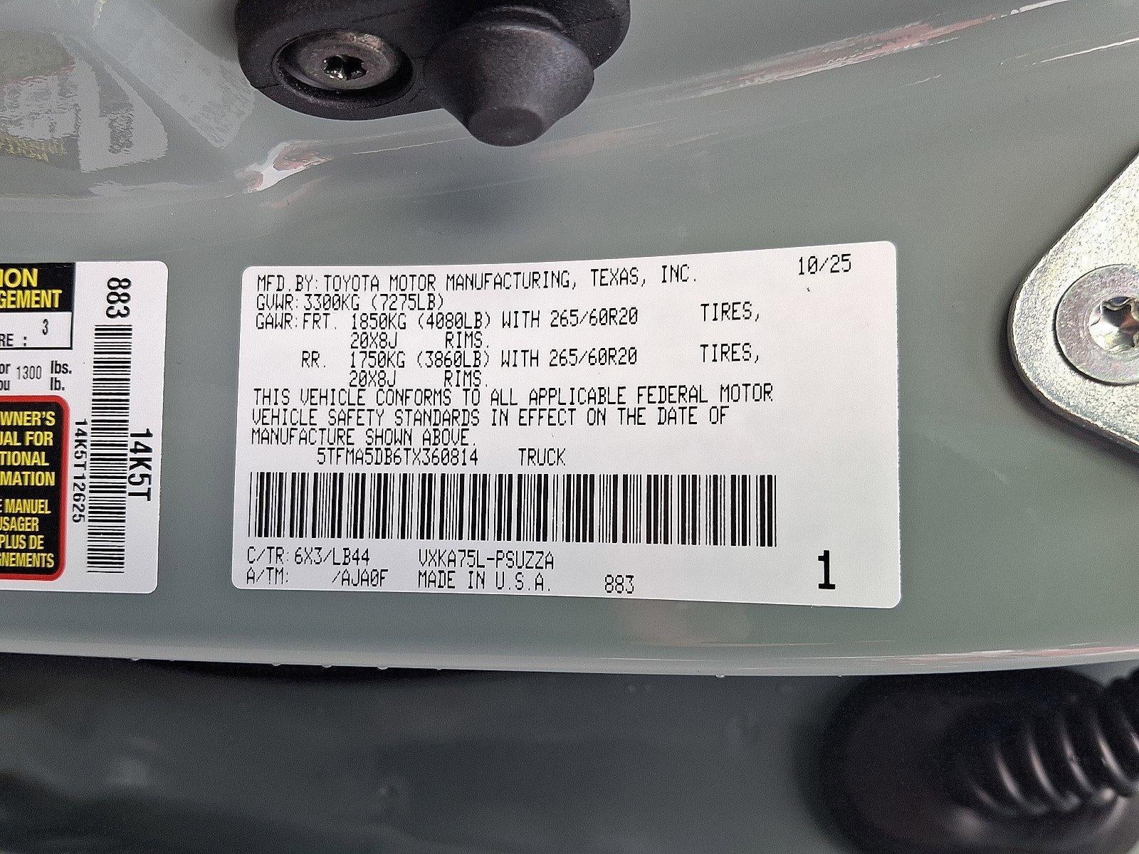 2026 Toyota Tundra 4WD 4WD 1794 Edition CrewMax 5.5' Bed (Natl)