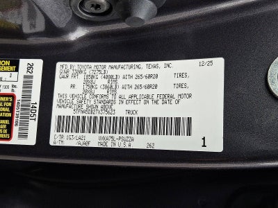 2026 Toyota Tundra 4WD 4WD Platinum CrewMax 5.5' Bed (Natl)