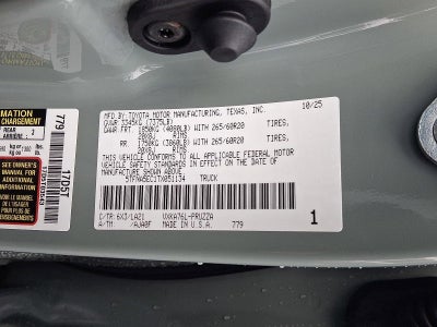 2026 Toyota Tundra 4WD 4WD Platinum CrewMax 6.5' Bed (Natl)