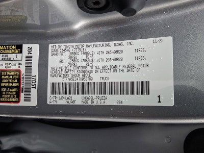 2026 Toyota Tundra 4WD 4WD Platinum CrewMax 6.5' Bed (Natl)