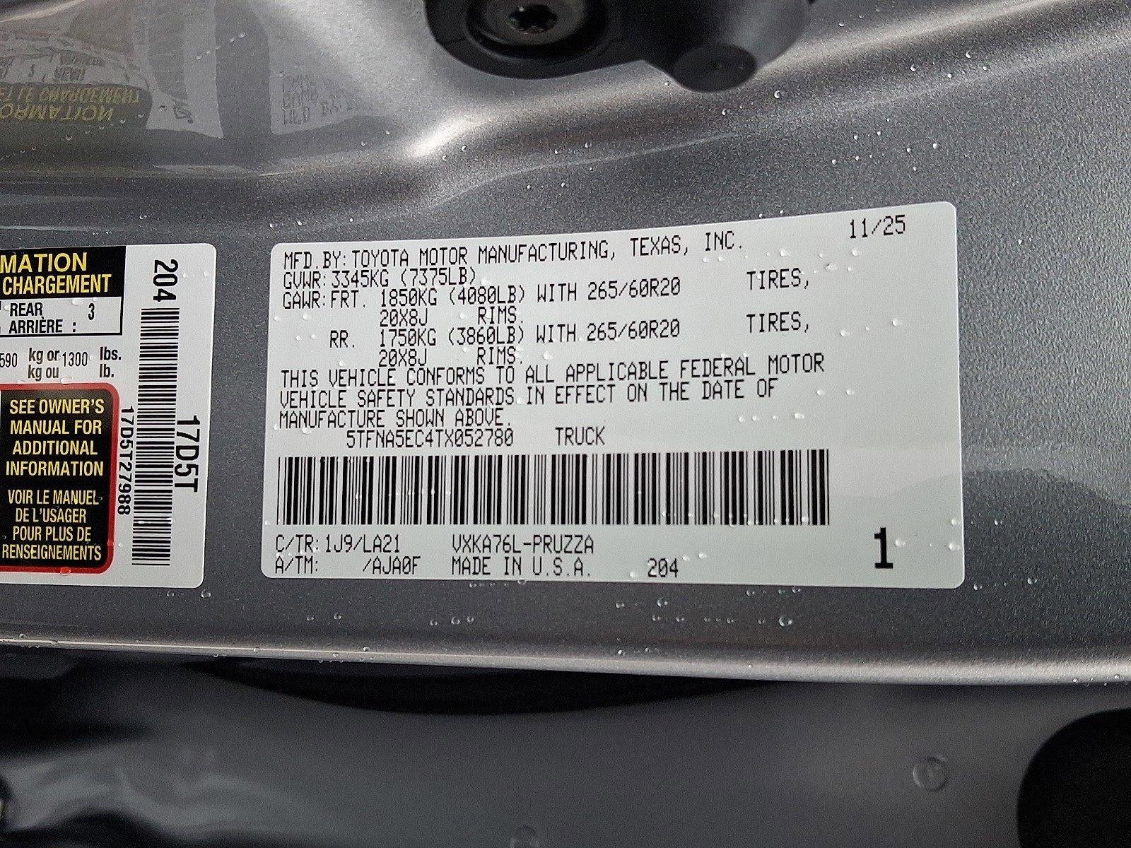 2026 Toyota Tundra 4WD 4WD Platinum CrewMax 6.5' Bed (Natl)