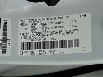 2026 Toyota Tundra 4WD 4WD Platinum CrewMax 6.5' Bed (Natl)