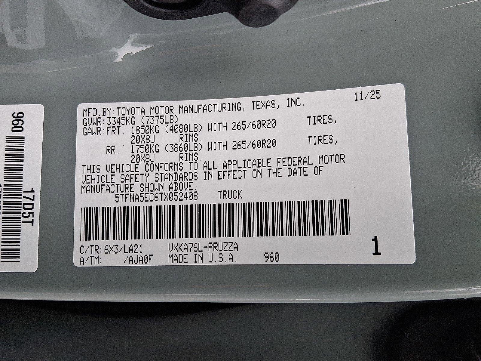 2026 Toyota Tundra 4WD 4WD Platinum CrewMax 6.5' Bed (Natl)