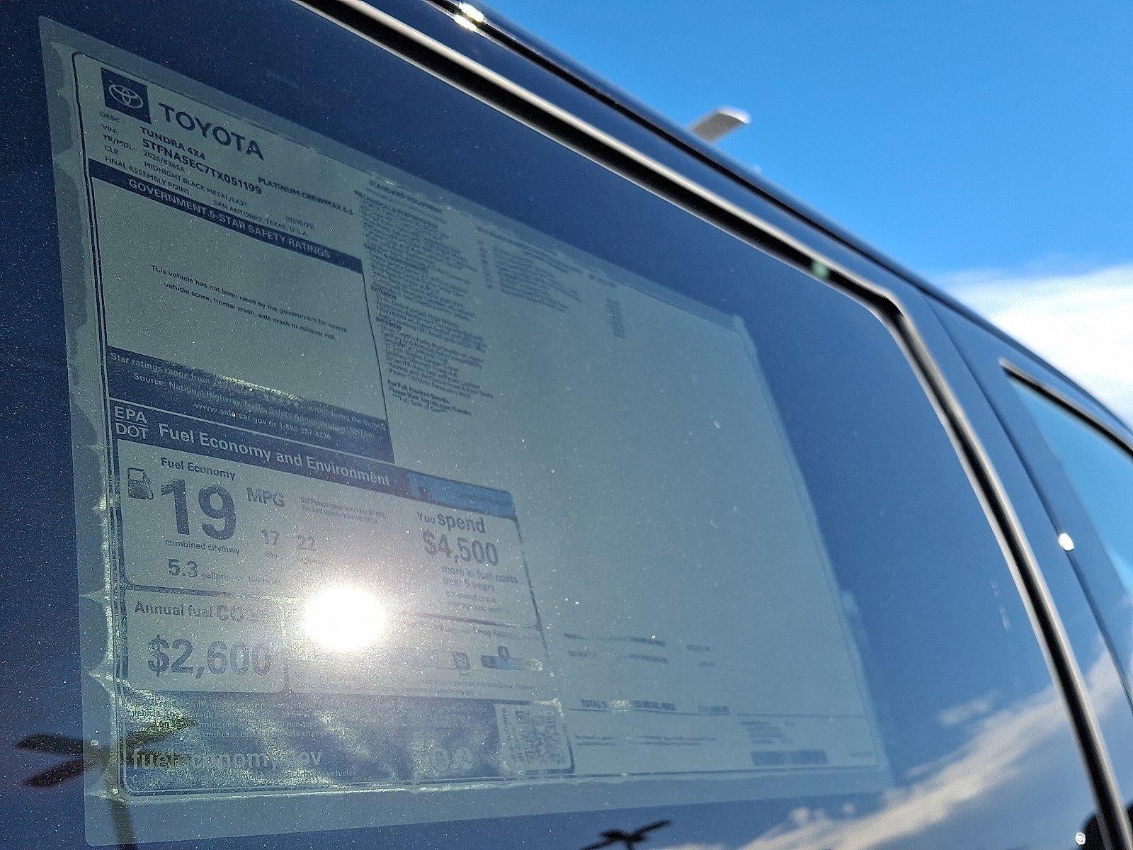 2026 Toyota Tundra 4WD 4WD Platinum CrewMax 6.5' Bed (Natl)