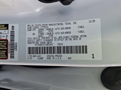 2026 Toyota Tundra 4WD 4WD Platinum CrewMax 6.5' Bed (Natl)