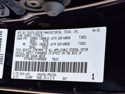 2026 Toyota Tundra 4WD 4WD Platinum CrewMax 6.5' Bed (Natl)
