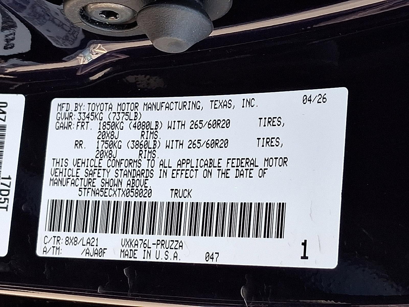 2026 Toyota Tundra 4WD 4WD Platinum CrewMax 6.5' Bed (Natl)