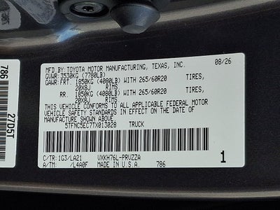 2026 Toyota Tundra Hybrid Platinum