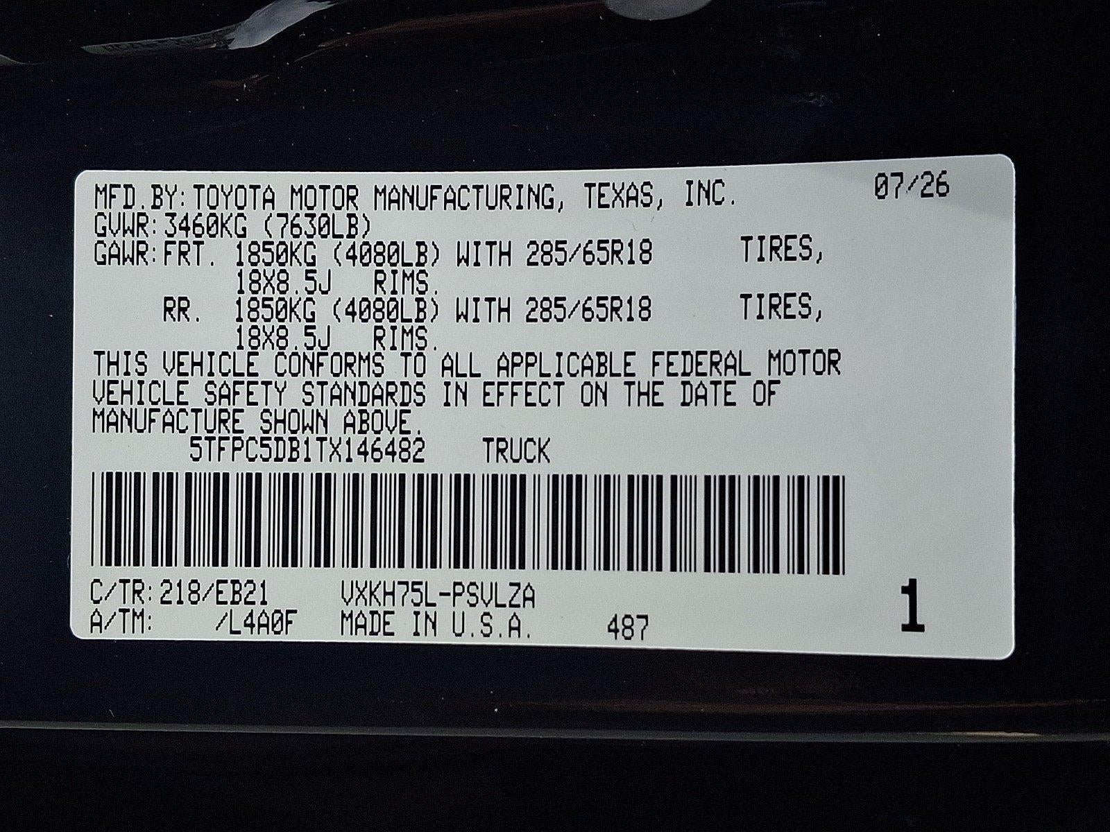2026 Toyota Tundra 4WD 4WD TRD Pro Hybrid CrewMax 5.5' Bed (Natl)
