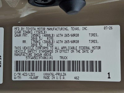 2026 Toyota Tundra 4WD 4WD Limited CrewMax 6.5' Bed (Natl)