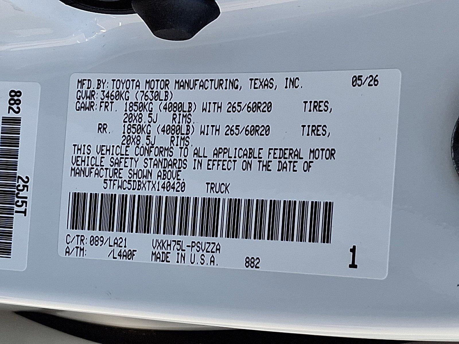 2026 Toyota Tundra 4WD 4WD Platinum Hybrid CrewMax 5.5' Bed (Natl)