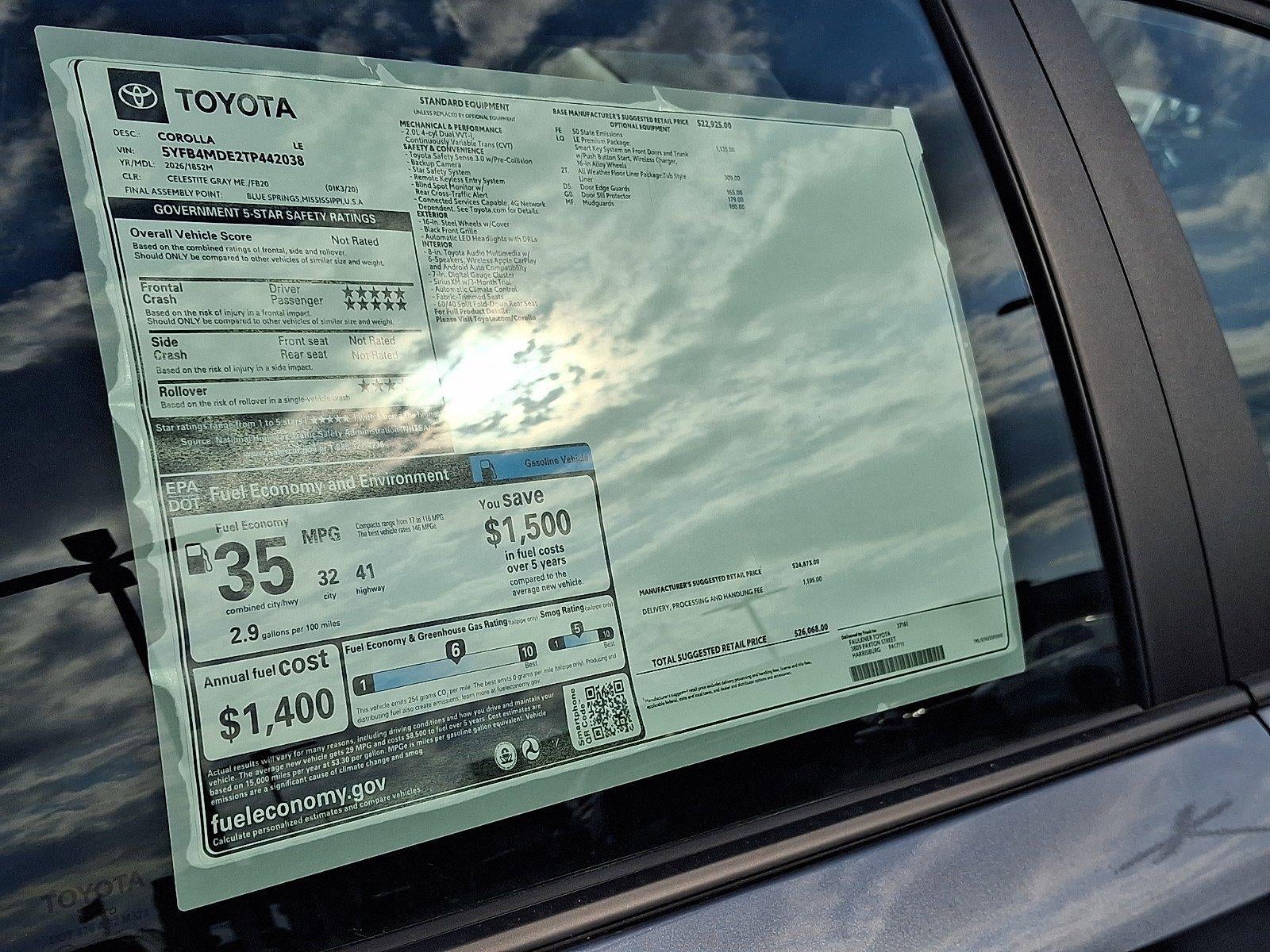 2026 Toyota Corolla LE CVT (Natl)