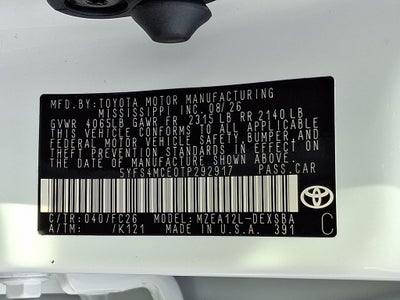 2026 Toyota Corolla SE CVT (Natl)