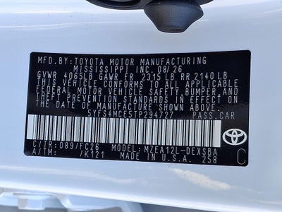 2026 Toyota Corolla SE