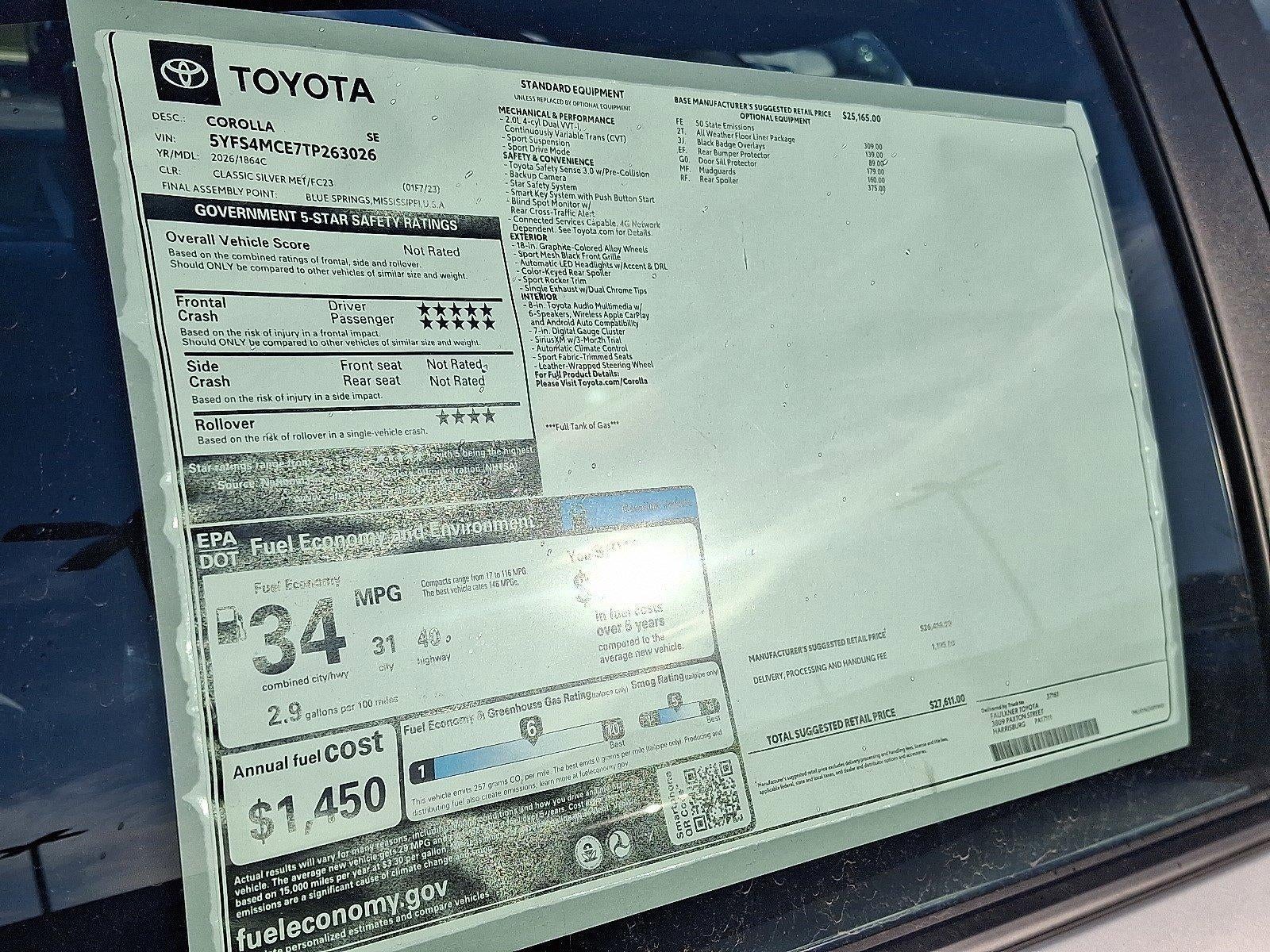 2026 Toyota Corolla SE CVT (Natl)