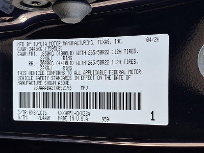 2026 Toyota Sequoia Capstone 4WD (Natl)