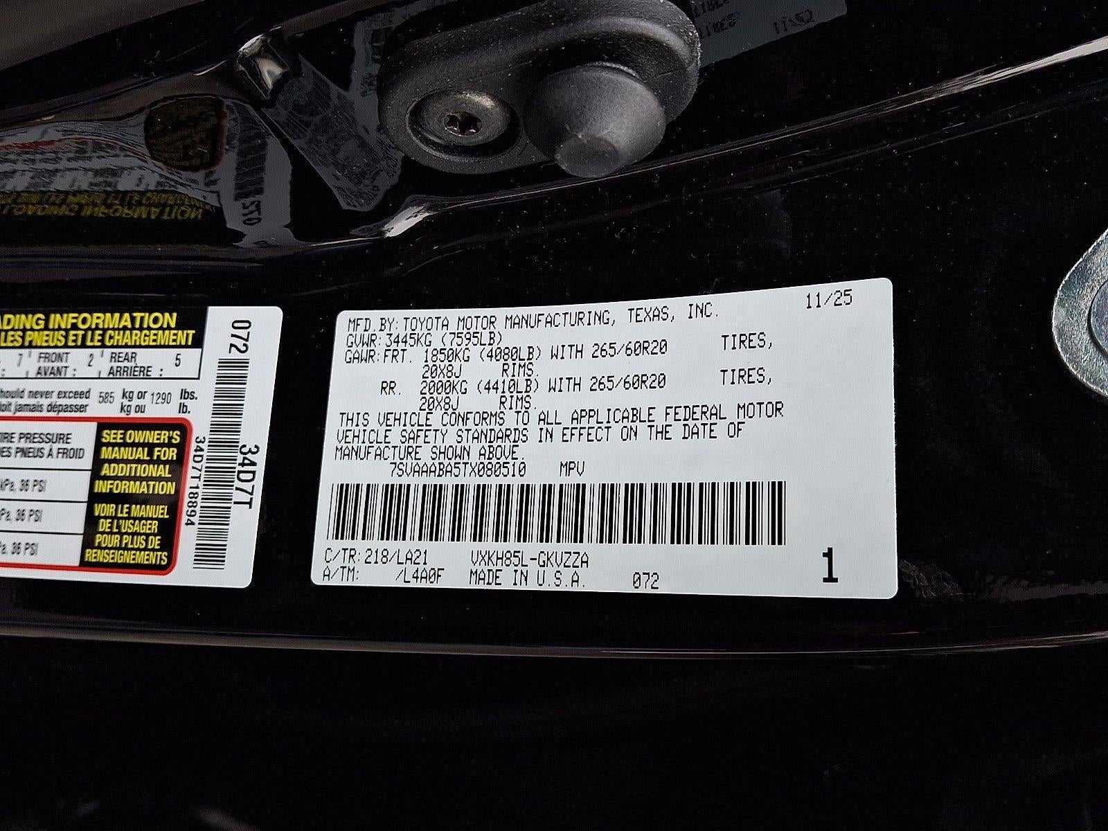 2026 Toyota Sequoia Platinum 4WD (Natl)