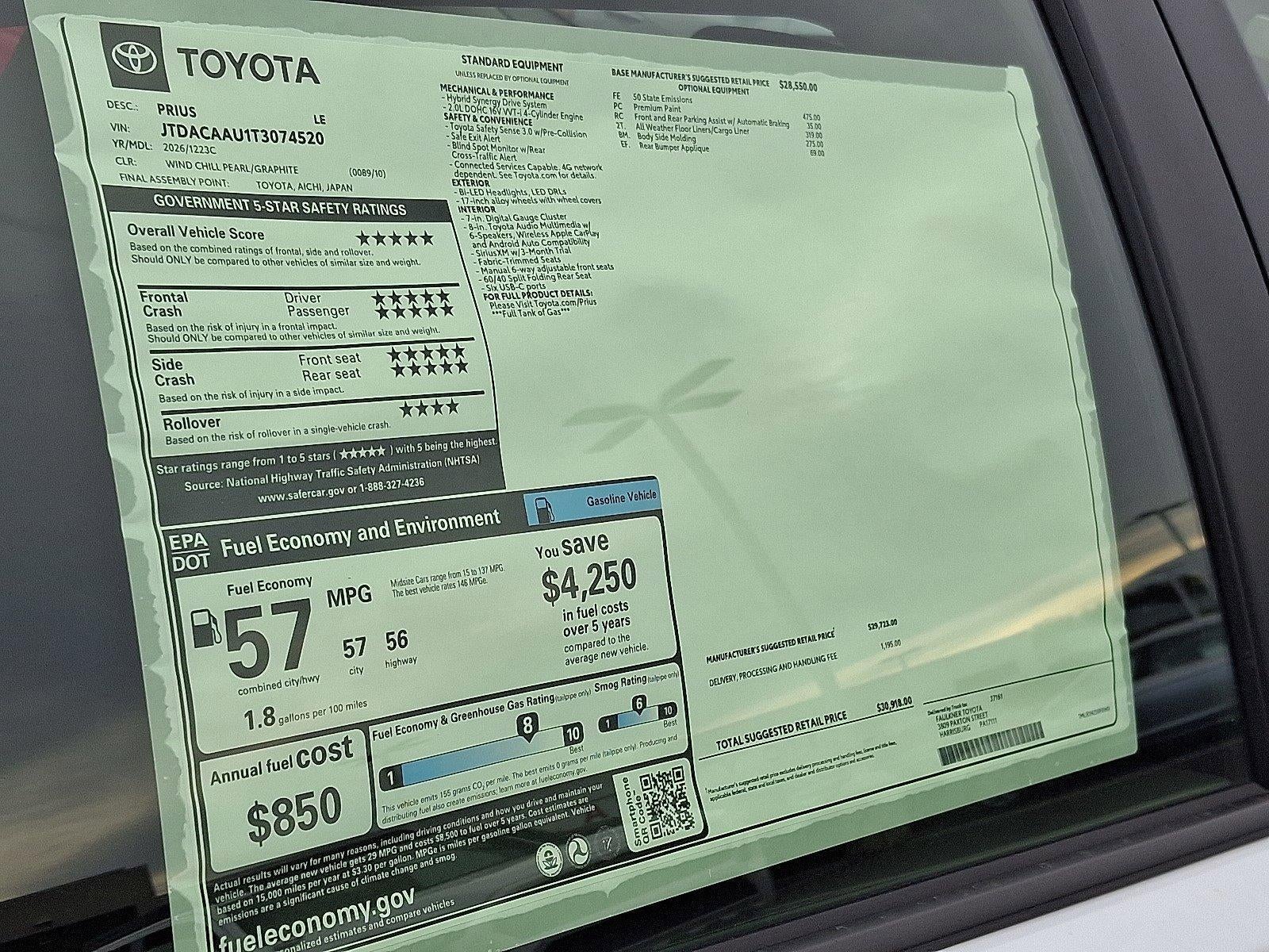 2026 Toyota Prius LE (Natl)