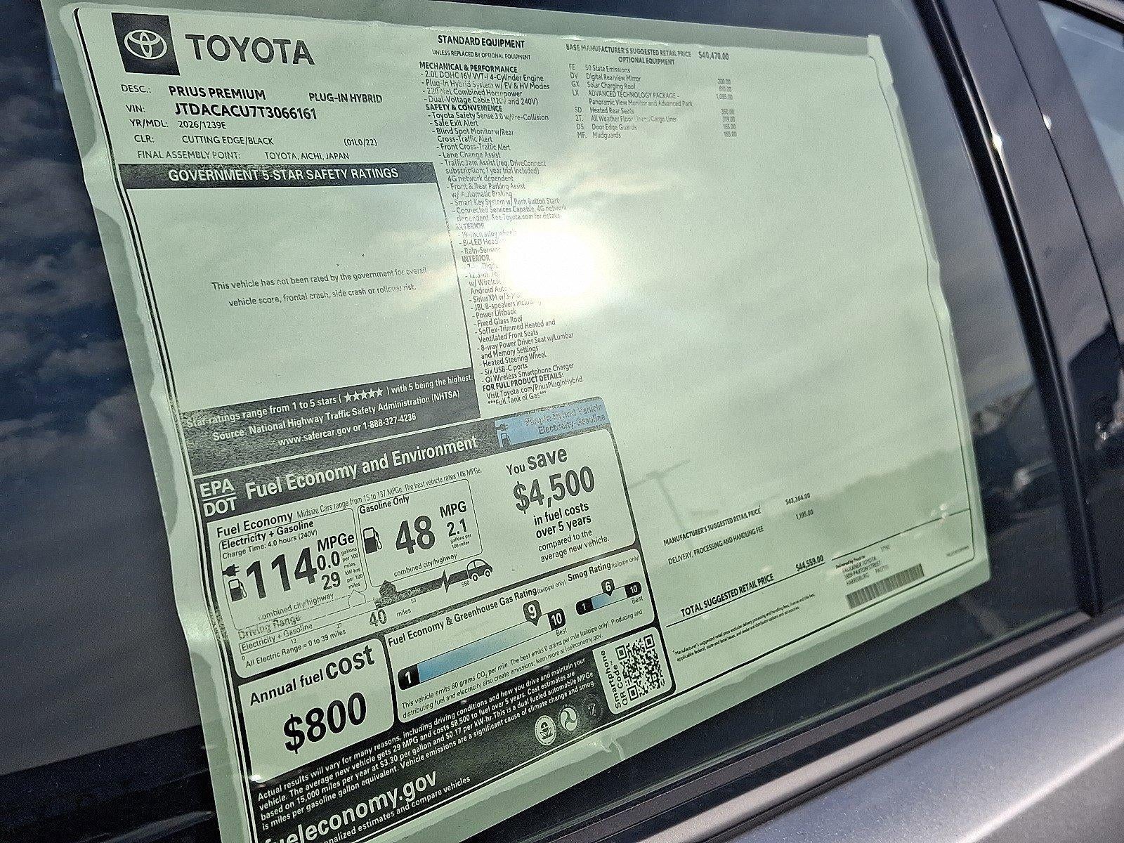 2026 Toyota Prius Plug-In Hybrid XSE Premium (Natl)