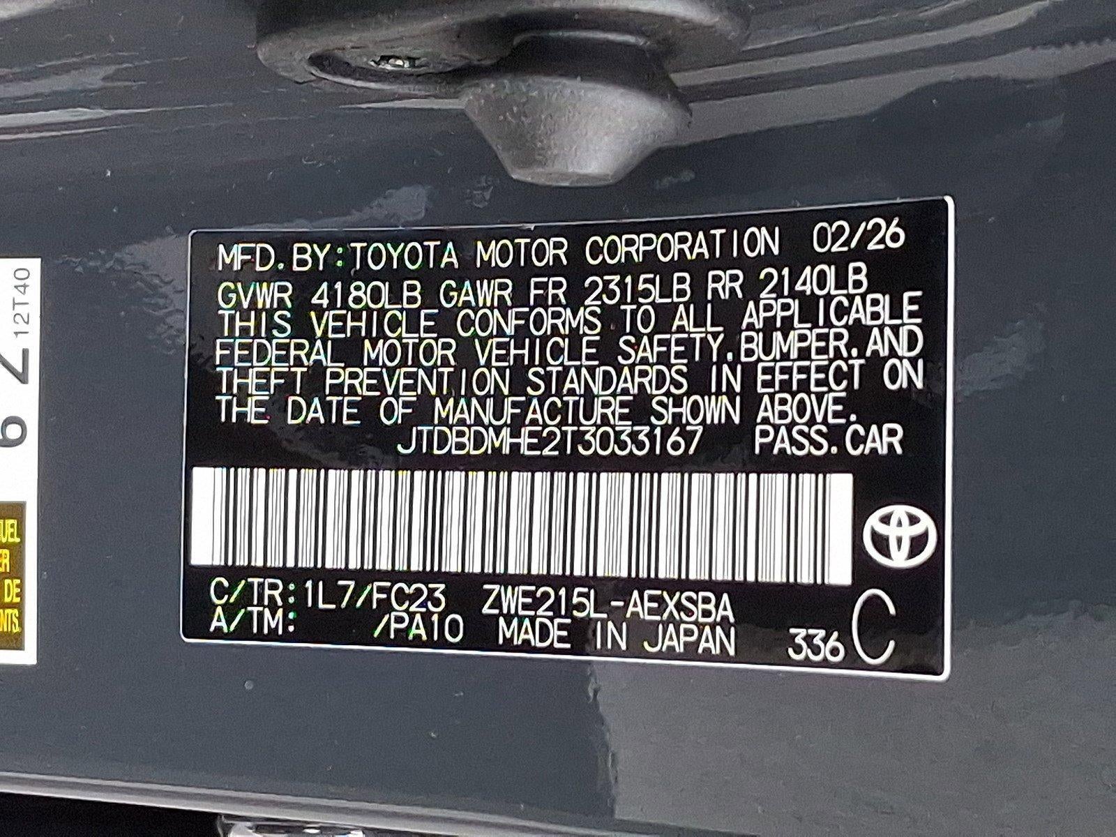 2026 Toyota Corolla Hybrid SE AWD (Natl)