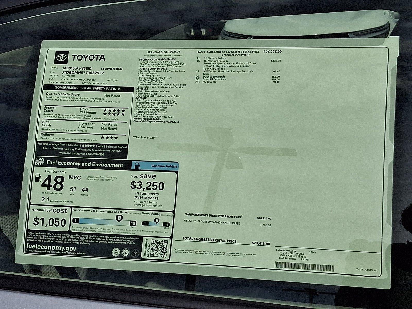 2026 Toyota Corolla Hybrid LE AWD (Natl)