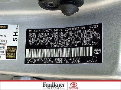 2021 Toyota Corolla Hybrid LE CVT (Natl)