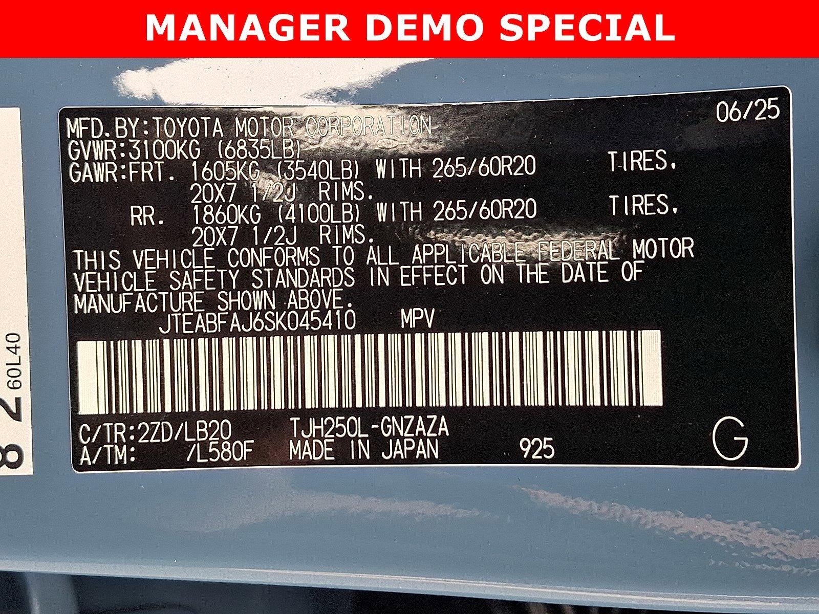 2025 Toyota Land Cruiser 4WD (GS)