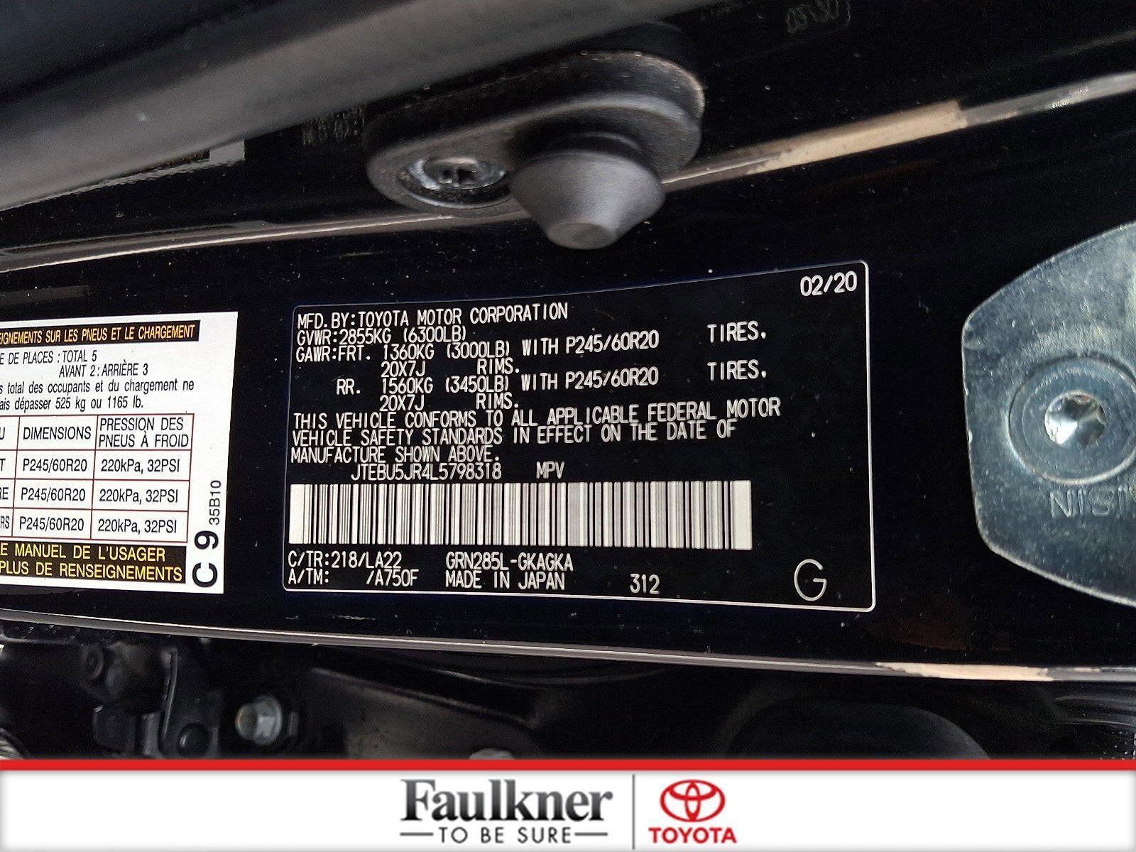 2020 Toyota 4Runner Limited 4WD (Natl)