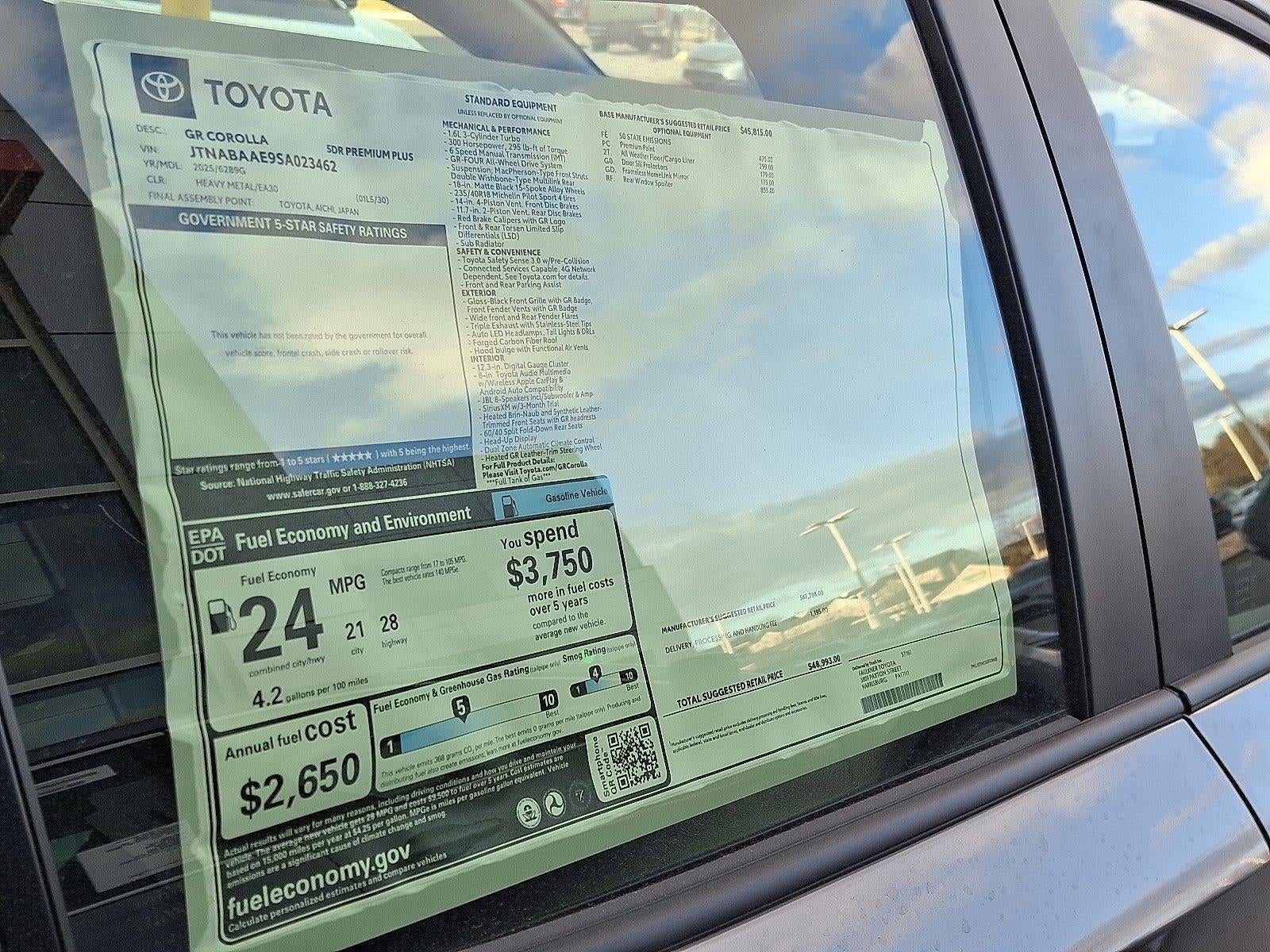 2025 Toyota GR Corolla Core Manual (Natl)