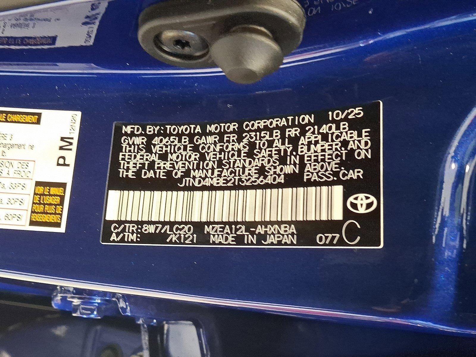 2026 Toyota Corolla Hatchback SE CVT (Natl)