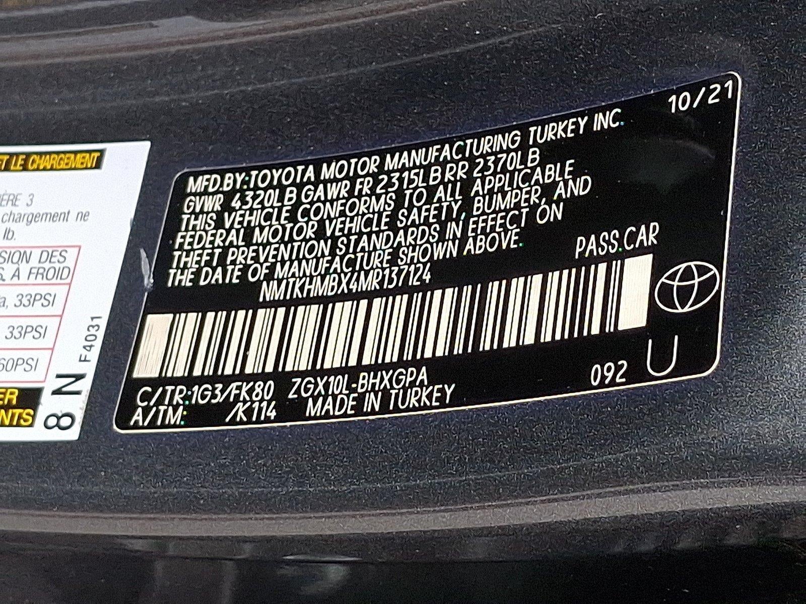 2021 Toyota C-HR XLE FWD (Natl)
