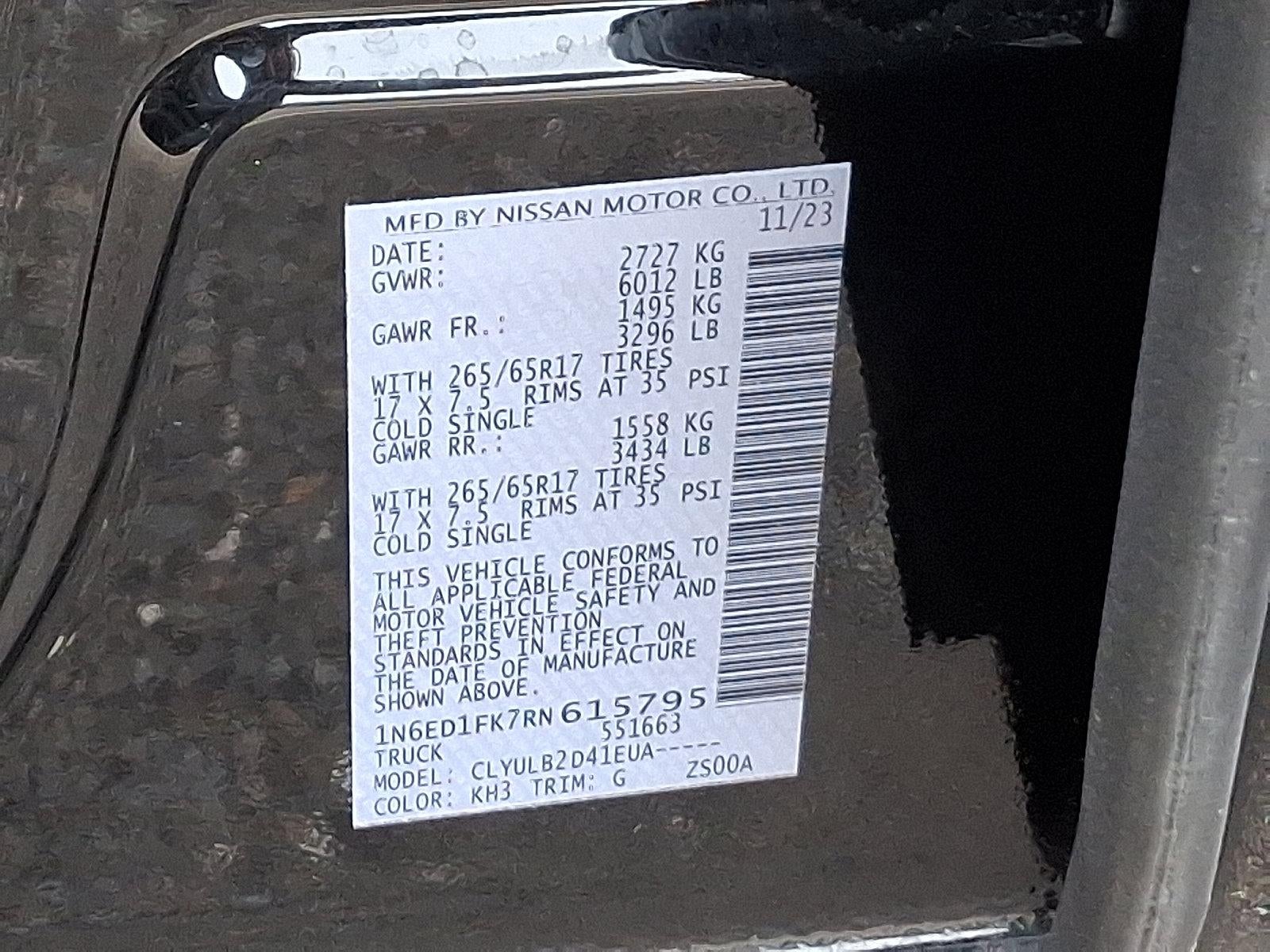 2024 Nissan Frontier Crew Cab 4x4 Long Bed SV